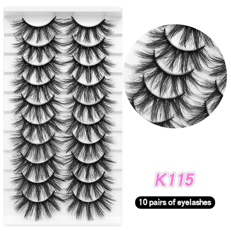 10Pairs Eyelashes Natural Long False Eyelashes Bulk Extension Individual Mink Lashes