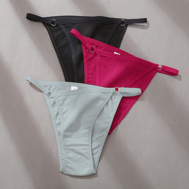 3Pcs/set Women Cotton Panties Low Waist Bikini Briefs M-2XL Ladies Underwear Female Soft Solid Underpants Lingerie