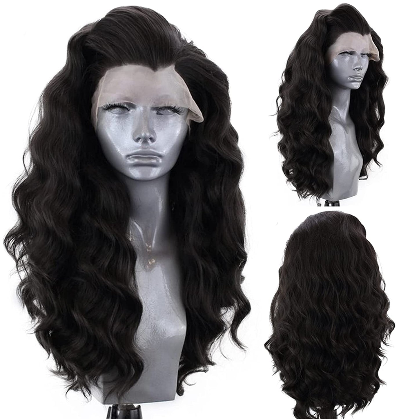 Synthetic Lace Front Wig Body Wave Blue Wig for Women Natural Hairline Black Wigs Daily Use Cosplay Wig