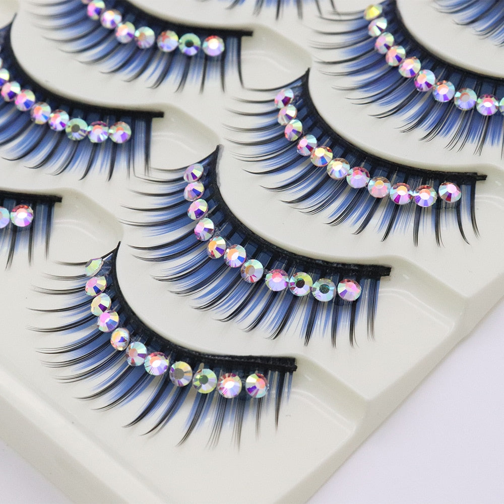 5pairs eyelash Natural False eyelashes mink lashes eyelash extension Colored eyelashes