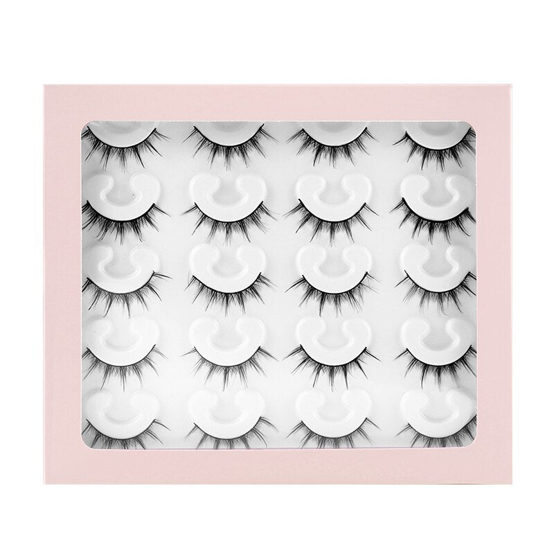 Lashes Natural Cat Eye Look black False Eyelashes Wispy Lashes Fluffy 3D Faux Mink Eyelashes Fake Eyelashes 10Pairs Pack