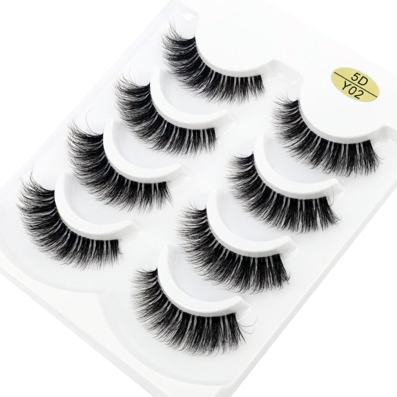 4 pairs 3D mink lashes natural long invisible thin band fake lashes curl transparent soft eyelashes