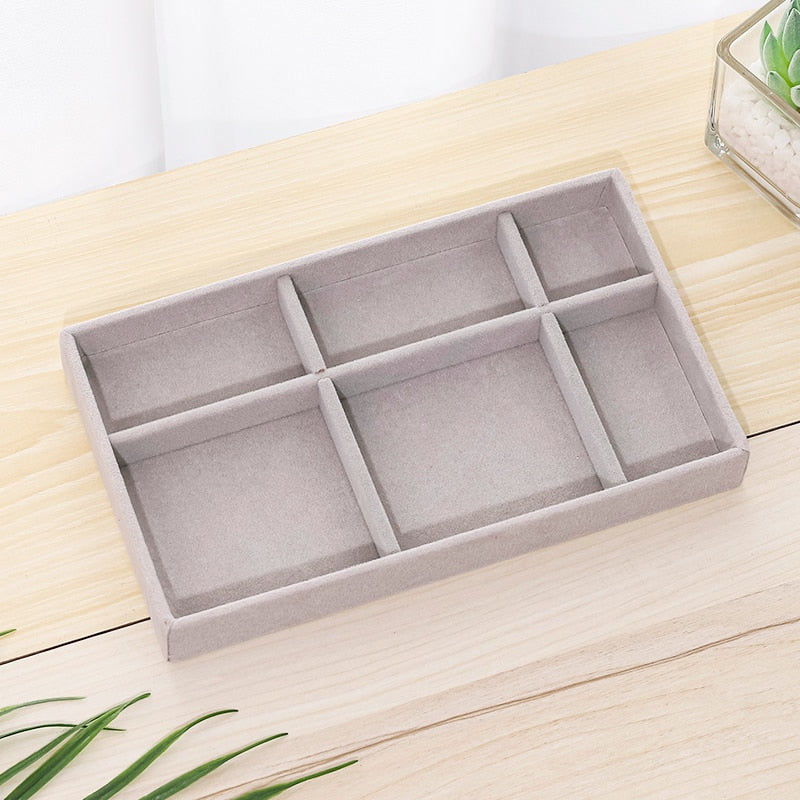 Flannelette Jewelry Display Stackable Exquisite Jewellery Holder Portable Ring Earrings Necklace Organizer Box Organizator