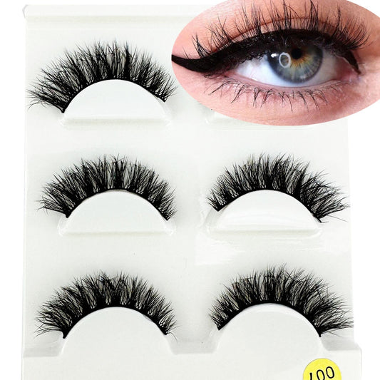 30Pairs Faux 3D Mink Eyelashes Hair Soft False Lashes Fluffy Wispy Thick Lashes Handmade Eyelash Extension