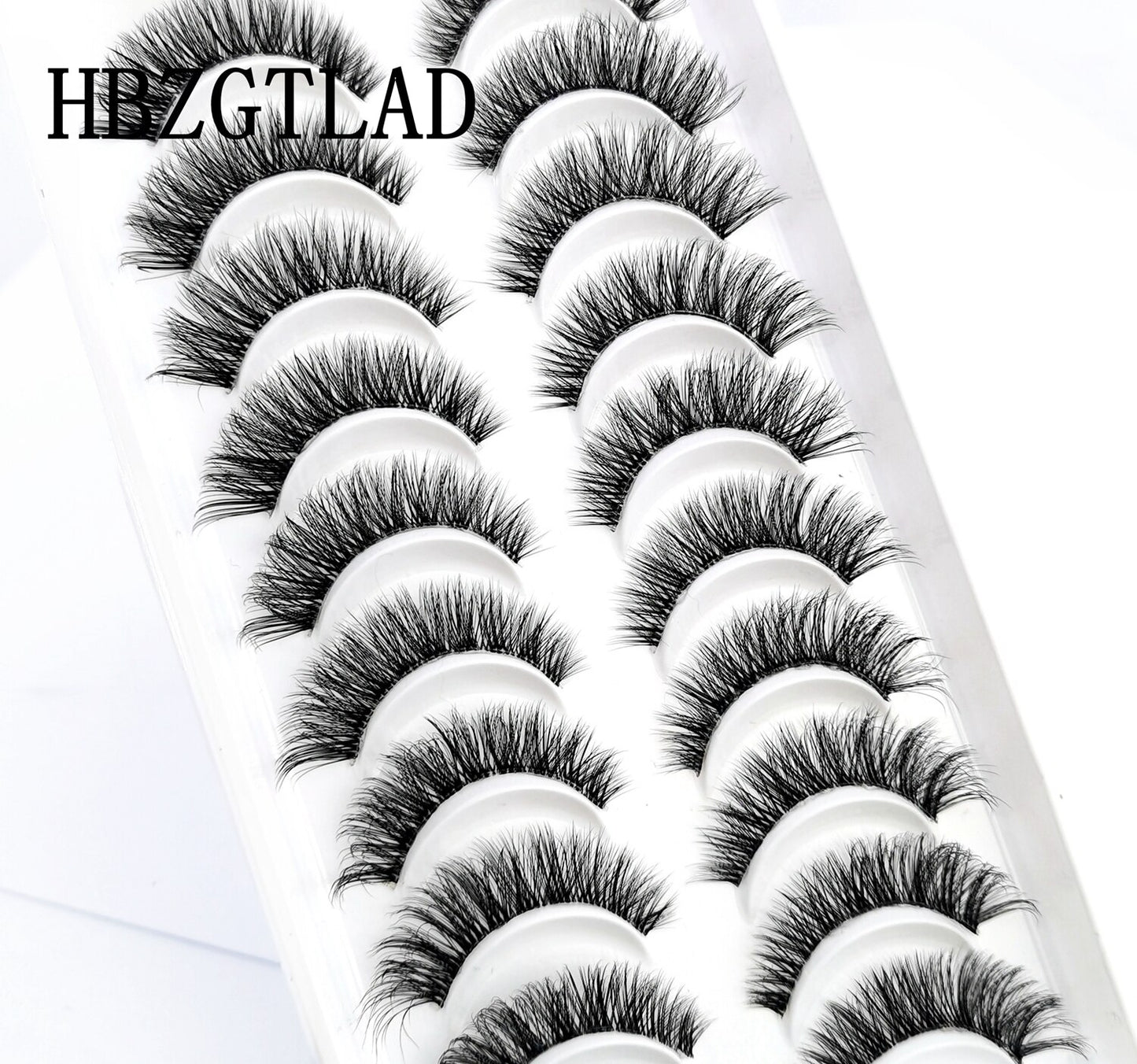 10 Pairs Mink Eyelashes Clear Band Eye Lashes Crisscross Transparent Band False Eyelashes Handmade Dramatic Lashes Upper Lashes