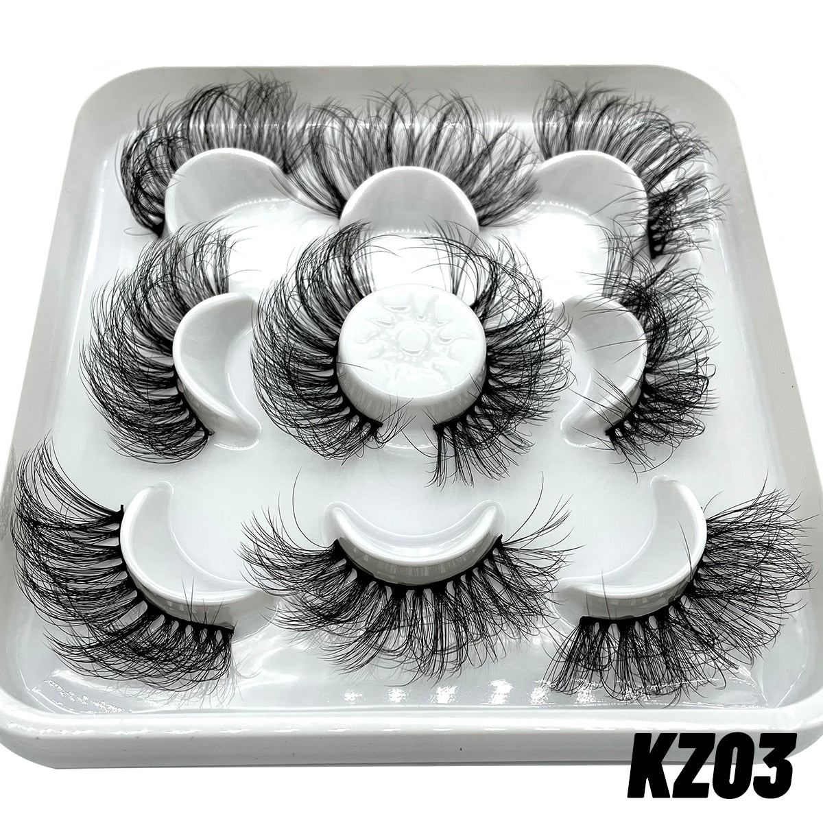 False Eyelashes Cat-Eye Fluffy Faux Mink Lashes 8D Wispy Lashes 5/6 Pairs Pack Dramatic Long Thick Volume Eyelashes
