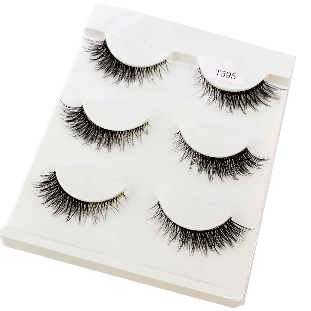 Transparent Terrier 3 Pairs 3D Mink EyeLashes False Lashes Thick EyeLash Lashes Natural Soft Fake EyeLashes