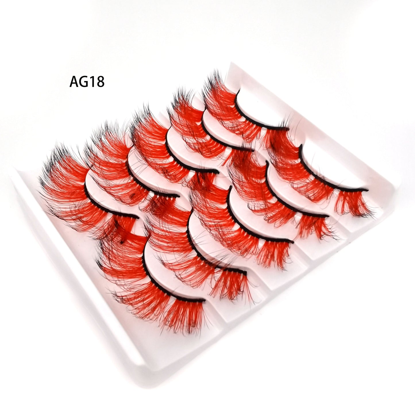 5 pairs 3D Mink Eyelashes Colorful 100% Mink Lashes Gradient Pink Blue Red White False Eyelashes Fluffy Soft Cilias