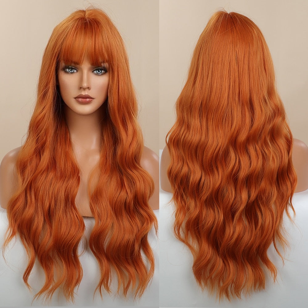 Blonde Unicorn Synthetic Long Wavy Wig Ombre Purple to Blue For WOMEN Cosplay halloween Wigs Heat Resistant Fiber Bangs Hair