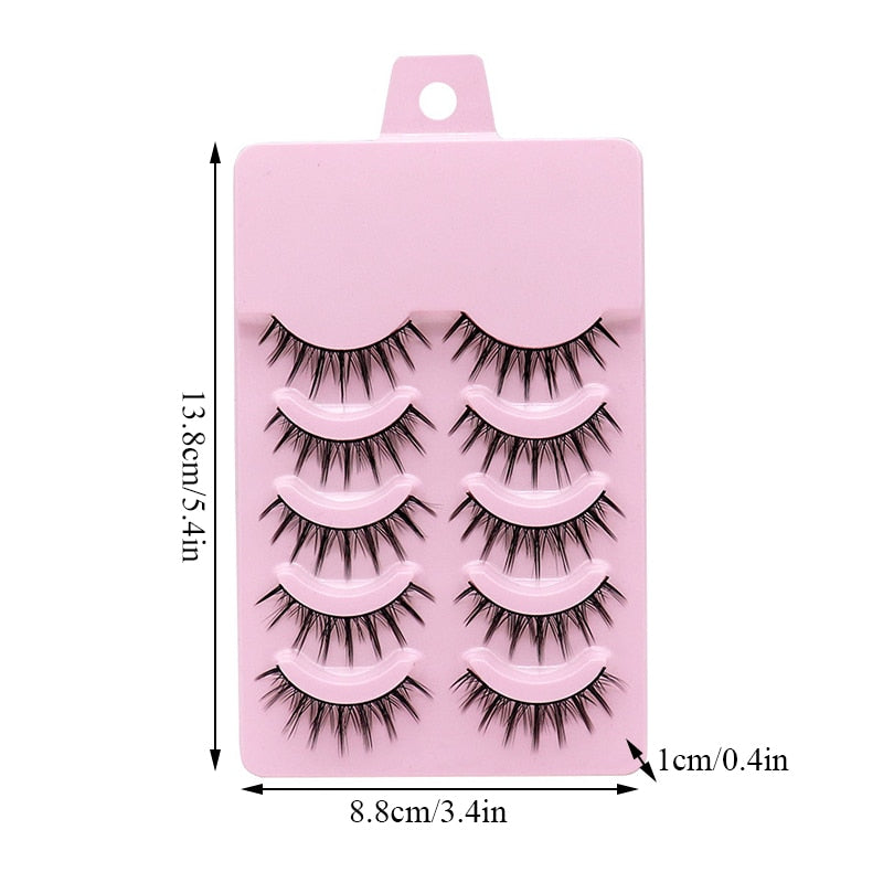 5 pairs set Cos cross false eyelashes Lash Extension 3D Japanese Fairy Little Devil Cosplay