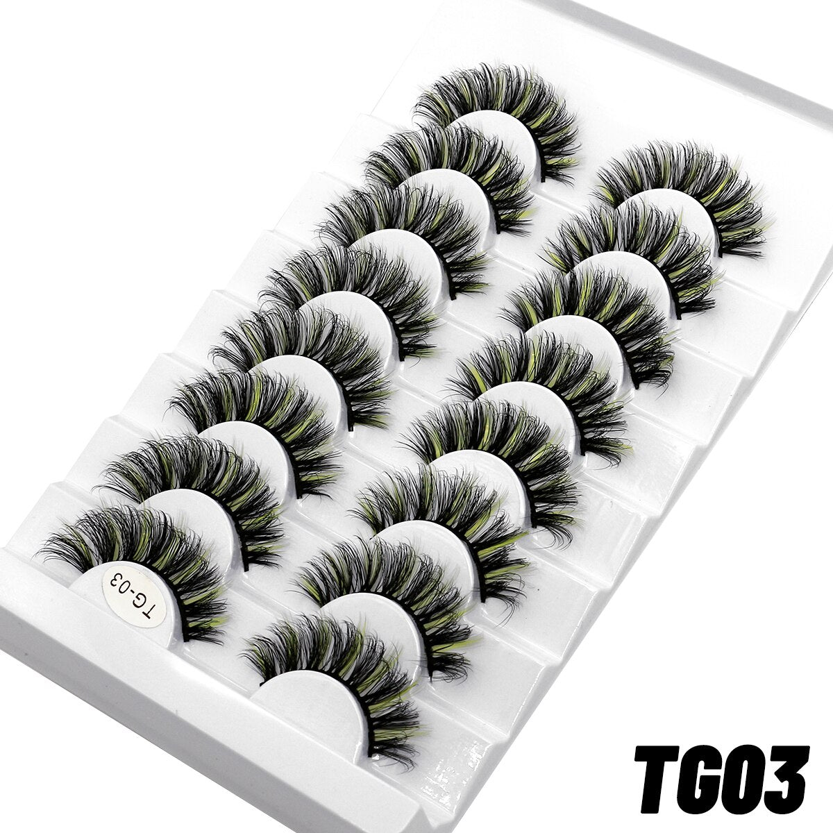 5/8pairs Colored Eyelashes Wispy Mink Lashes Natural Fluffy Cat Eye Lashes Strip 5D False Eyelashes
