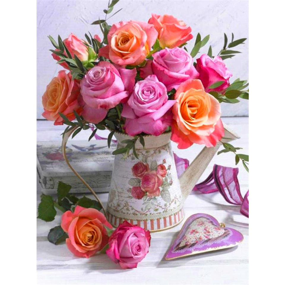 Diamond painting 5D Flower Diamond Mosaic Full Round Diamond  Embroidery DIY Rhinestone Cross stitch Home Decor Diamond painting