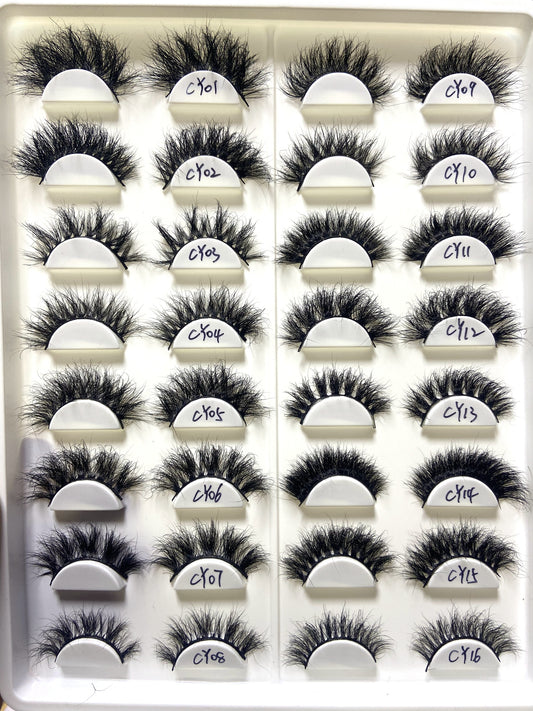 16 Pairs Mix 3D False Lashes Volume Mink Eyelashes Real Mink Fluffy Messy Soft Natural Lashes 25mm Lashes Kit Cilios