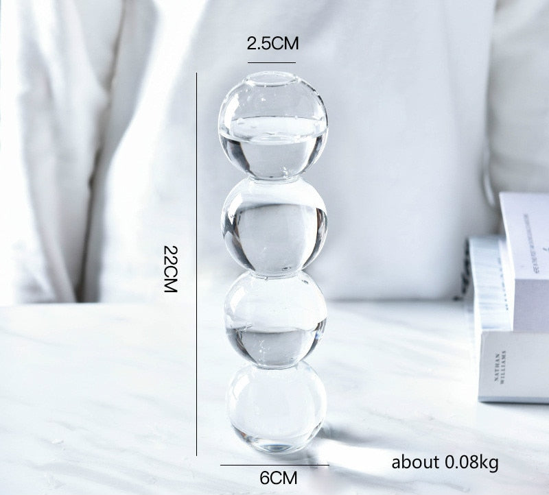 Nordic Creative Glass Bubble Vase Flower Arrangement Spherical Art Flower Ornaments Vases Decoration Home Gift