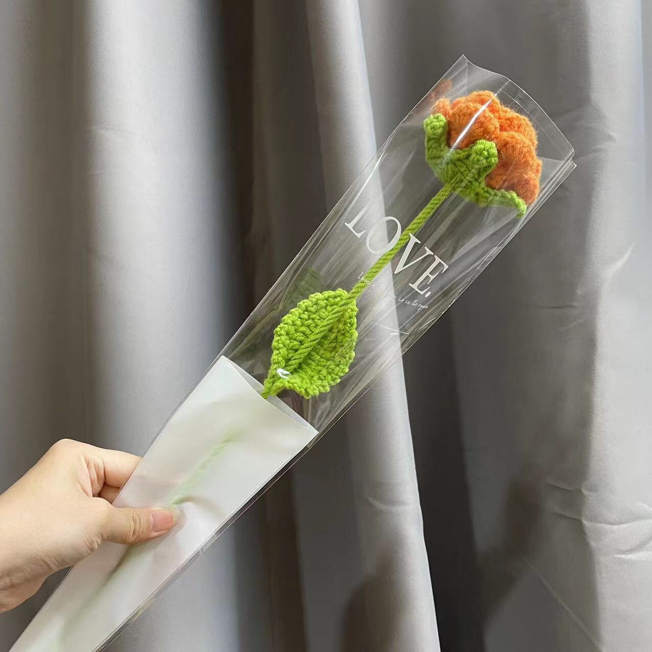 knitting Rose Flower Daisy Bouquet Sunflower Hand-Knitted Fake Flower knit flower Home Creative Decorate Gift
