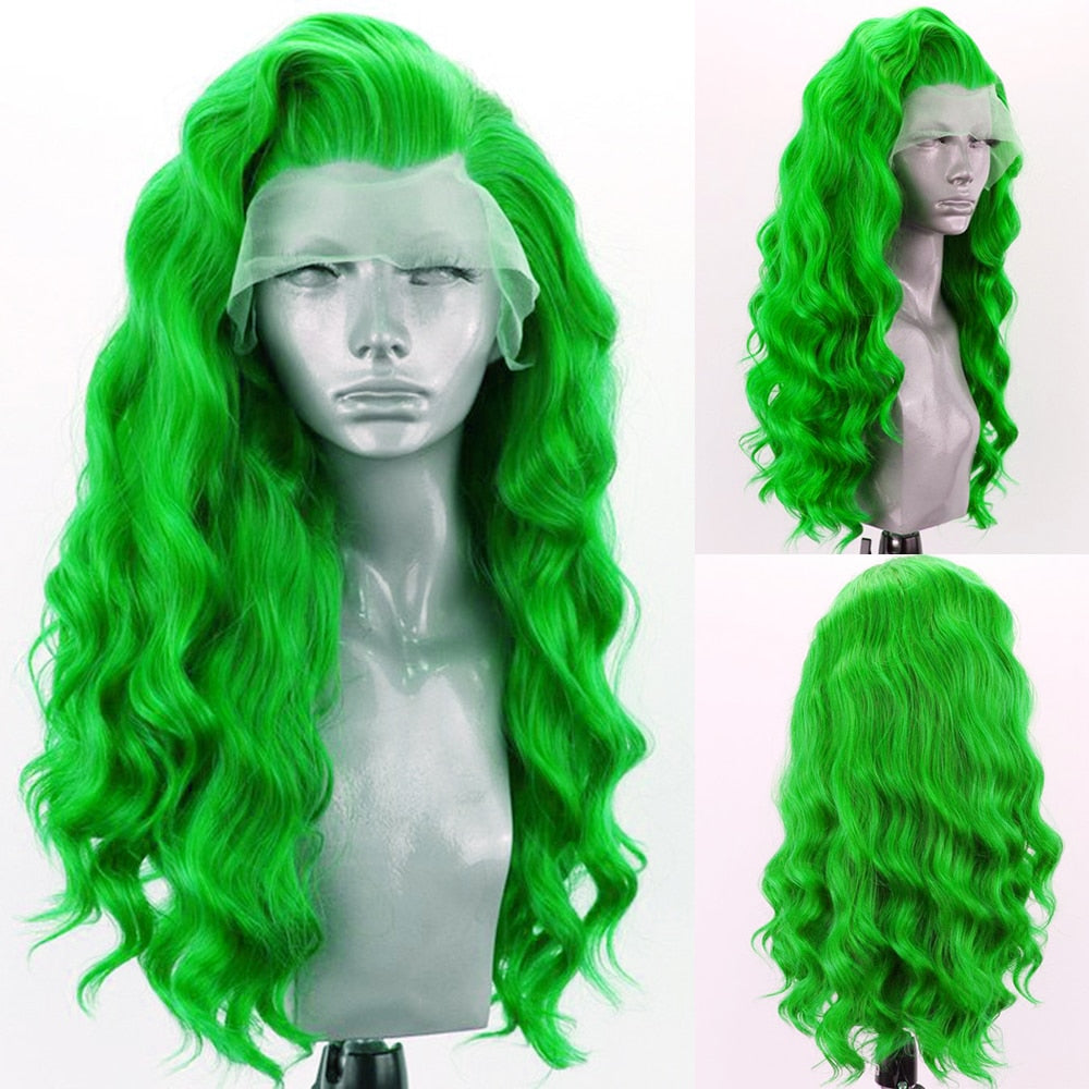 Synthetic Lace Front Wig Body Wave Blue Wig for Women Natural Hairline Black Wigs Daily Use Cosplay Wig