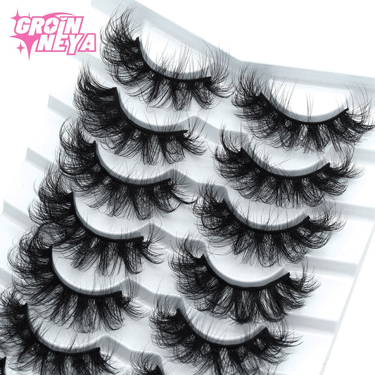 Lashes 7 Pairs Eyelashes Faux Mink Long Lasting Fluffy Mink Lashes Dramatic Volume lashes Extension Thick Long