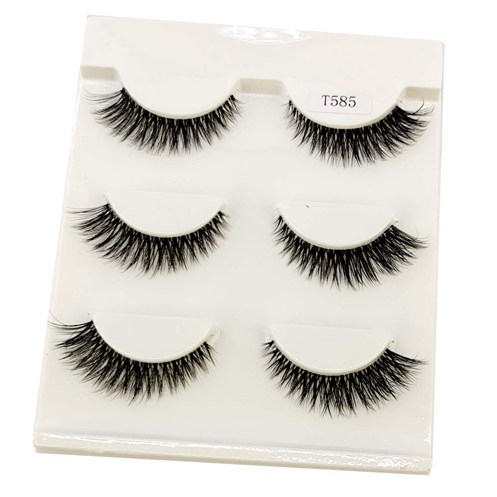 Transparent Terrier 3 Pairs 3D Mink EyeLashes False Lashes Thick EyeLash Lashes Natural Soft Fake EyeLashes