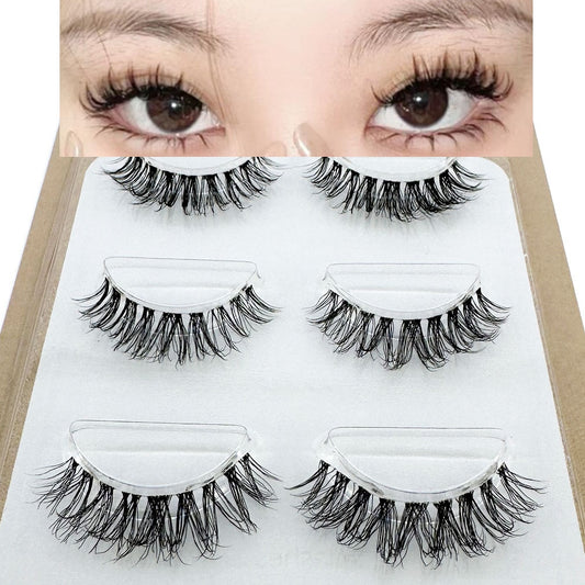 Mink Eyelashes 3pair lashes invisible band mink lashes reusable false eyelashes
