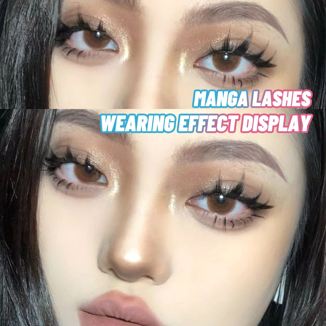 2/5 Pairs 3D Faux Mink Lashes Natural False Eyelashes Fluffy Soft Wispy Volume Cross Manga Lashes MaKeup