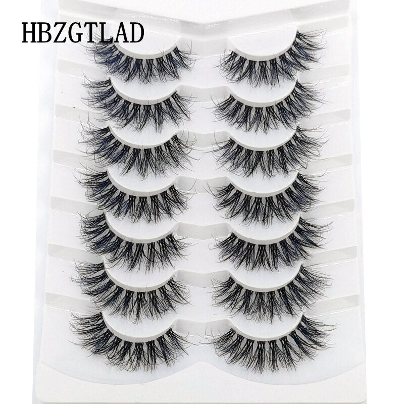 4/7 Pairs 3D Mink Lashes Natural Long Full Strip Lashes Transparent Short Mink EyeLashes Style False Eyelashes