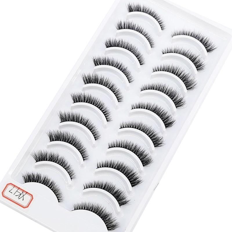 10 Pairs 3D Mink False Eyelashes Natural/Thick Eye Lashes  Fluffy Russian eyelahses Reusable