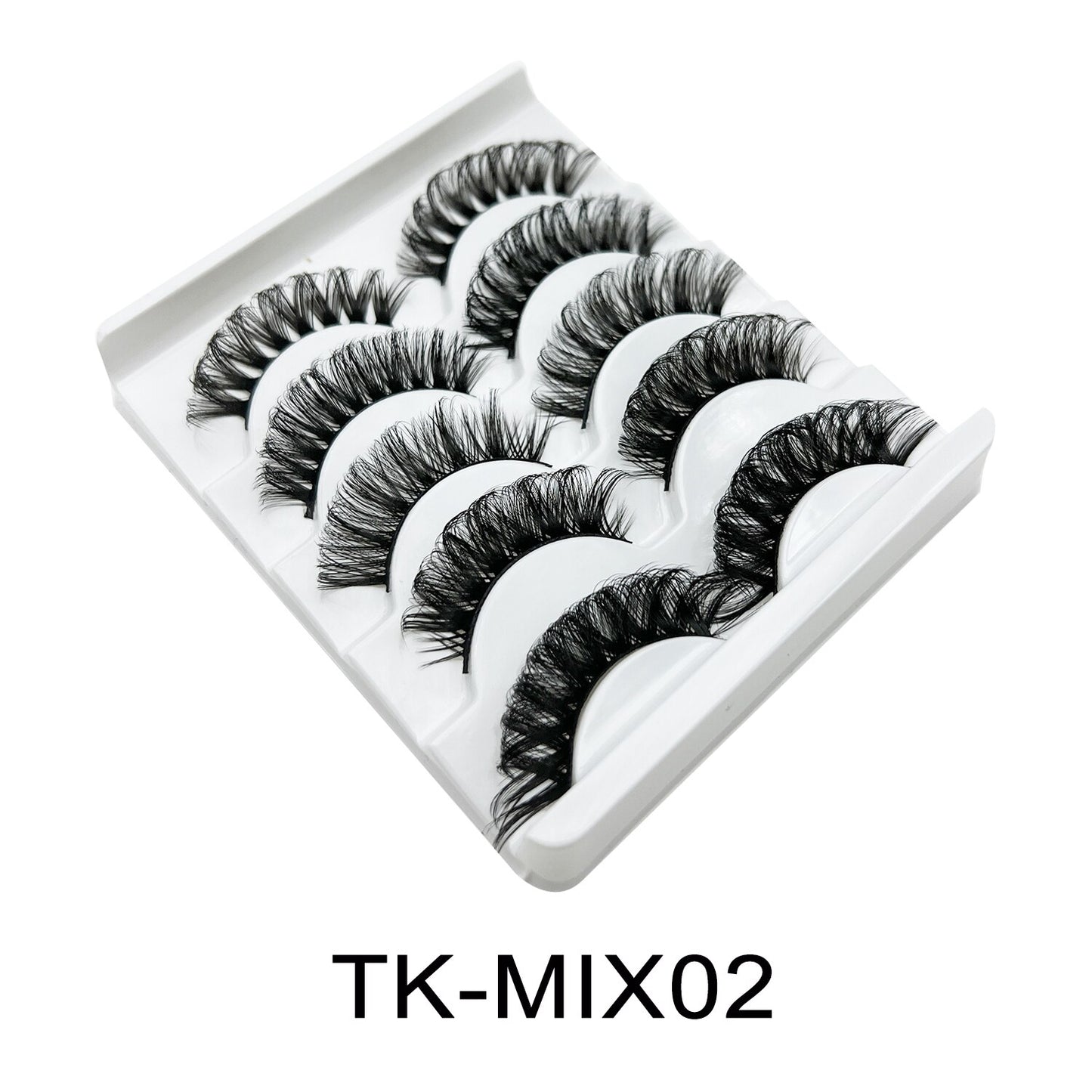 5/7/10Pairs Cat Eye Lash False Eyelashes Natural Faux Mink Eyelashes