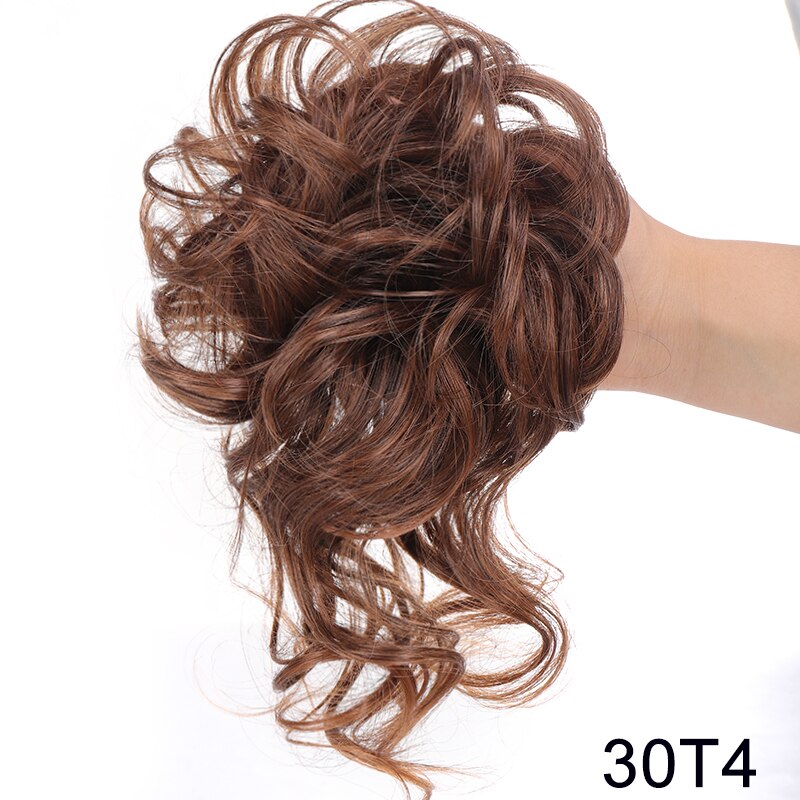 Synthetic Messy Chignon Scrunchies Natural Curly Hair Bun Pieces Fake False Hairpieces For Women Ponytail Extensions