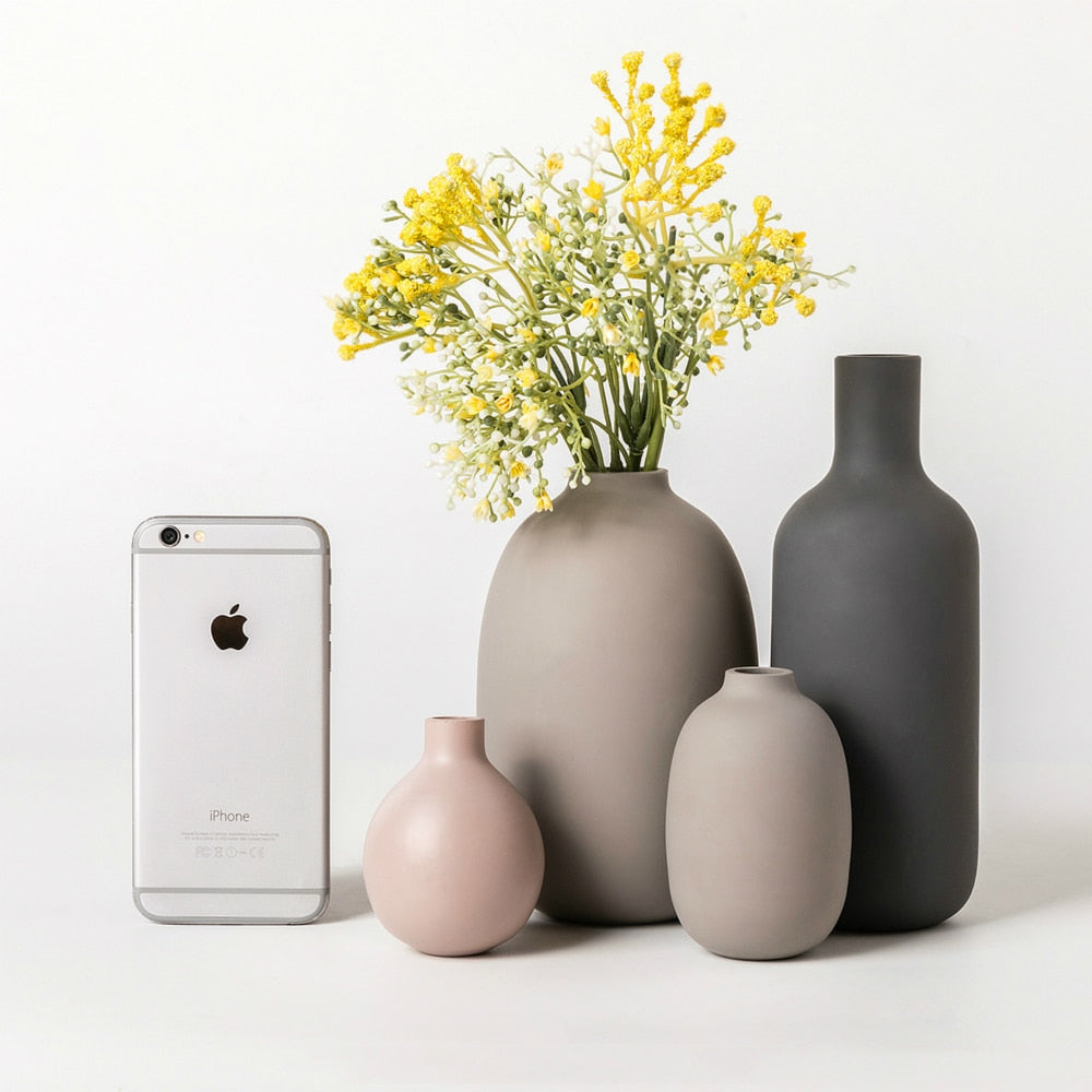 Ceramic Vases Simple Retro Frosted Ceramic Decoration Creative Home Furnishings Nordic Retro Pastoral Vase Crafts Home Decor