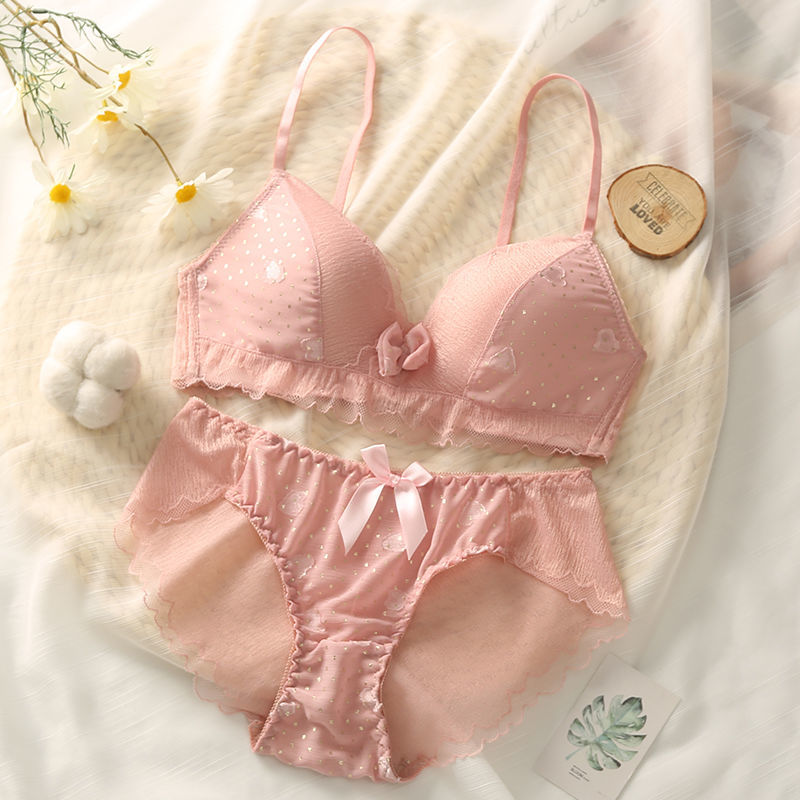 Sexy Bra Briefs Push Up Lace Bra For Women Cotton Top A B Cup Lace Brassiere Sets Wireless Bralette Underwear Bra And Panties