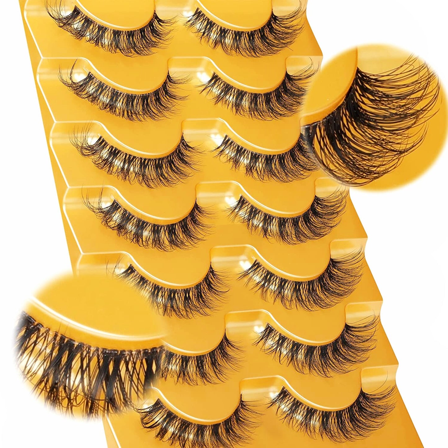 10Pairs Transparent Band Lashes Natural Long 3D Faux Mink False Eyelashes Handmade Fluffy Volume Eye Lash Cilios