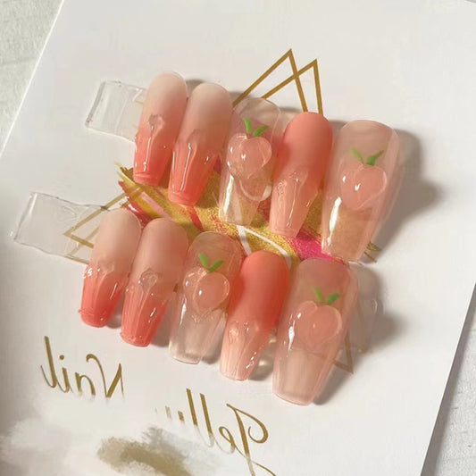 Nails Set Press On Pure Handmade Wearable Nails Love Butterfly Fake Nails Press On Nails Nail Accessories