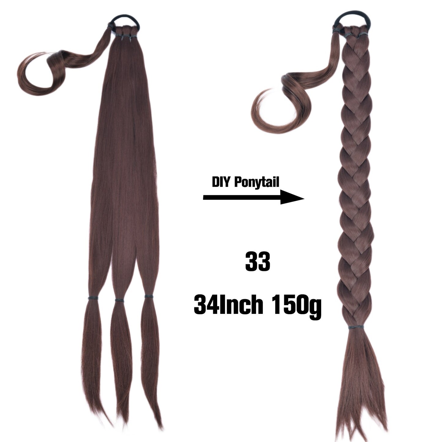 Synthetic Heat Resistant Braided Fishtail Fishbone Drawstring Ponytail Hairpiece Blonde Hair Extensions For Woman