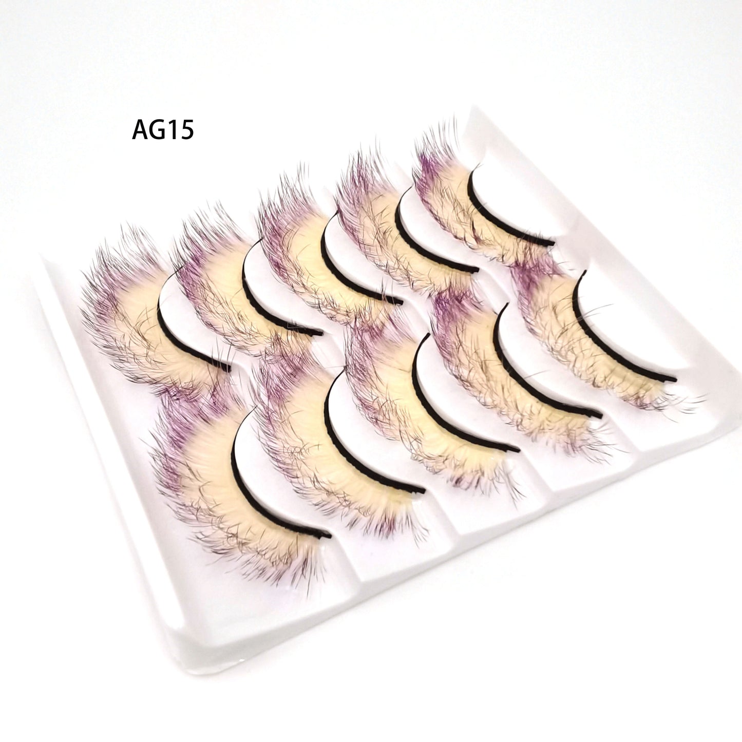 5 pairs 3D Mink Eyelashes Colorful 100% Mink Lashes Gradient Pink Blue Red White False Eyelashes Fluffy Soft Cilias