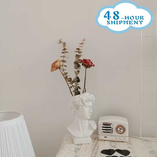 Nordic Vase Home Decor Creative Human Head Portrait Flower Vases Room Decoration Resin David Flower Vase Room Decor