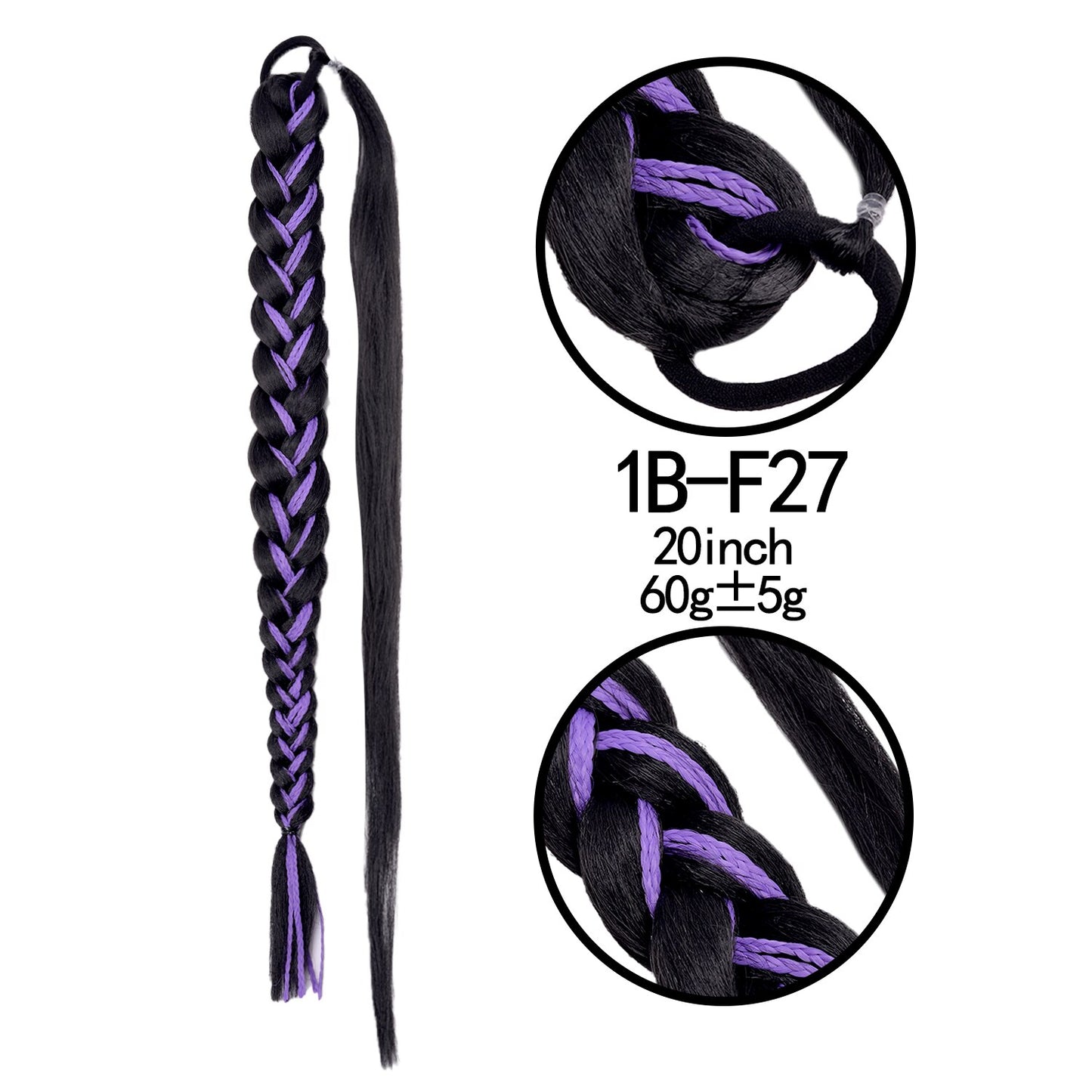 Synthetic Heat Resistant Braided Fishtail Fishbone Drawstring Ponytail Hairpiece Blonde Hair Extensions For Woman