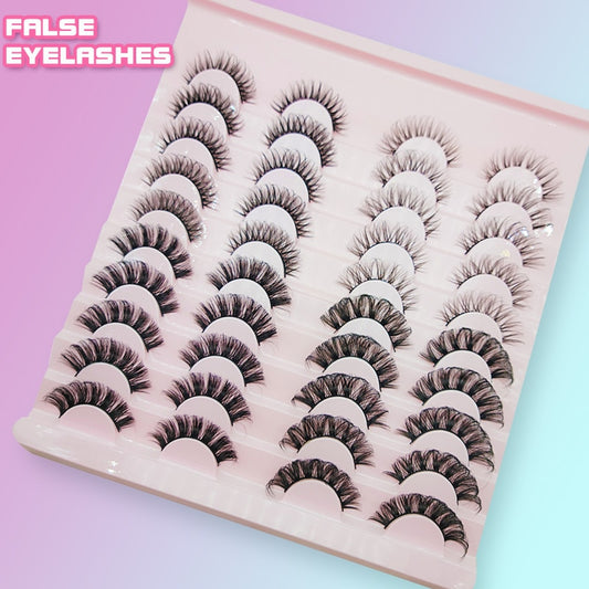 3D Mink Eyelashes Russian False Eyelashes DD Curl 10-23mm Reusable Fluffy False Eyelashes Extensions Mink Lashes