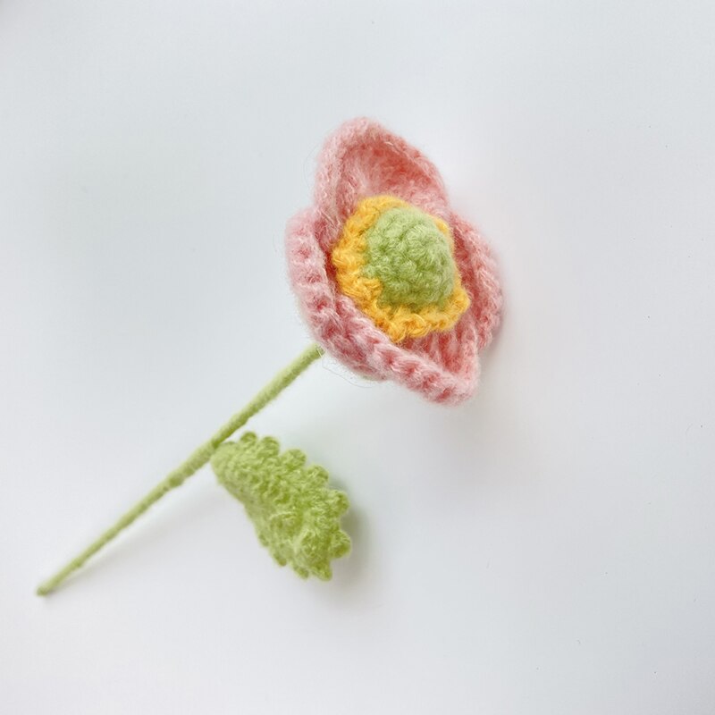 1pcs Hand-Knitted Flower Daisy Flower Lavender Sunflower Knitting Flower Knit Home Decor