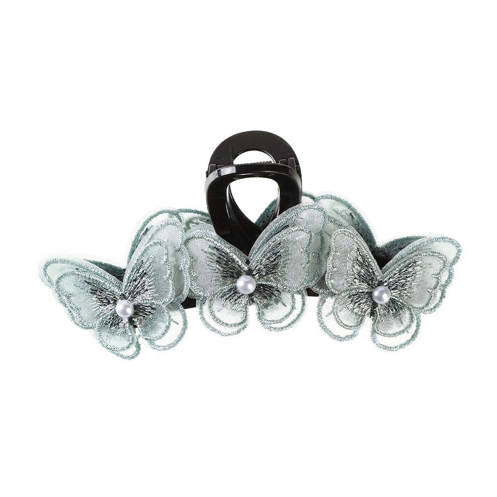 Chic Pearls Hair Claws Elegant Handmade Butterfly Hair Clips Temperament Hairpins Crab Headwear