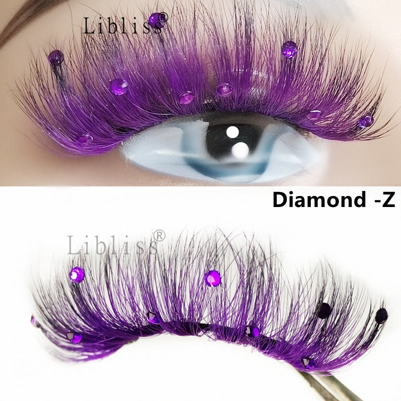 Natural/Long Glitter Shimmery Butterfly Eyelashes 25mm HandMade Full Strip Faux Mink Lashes With Butterflies