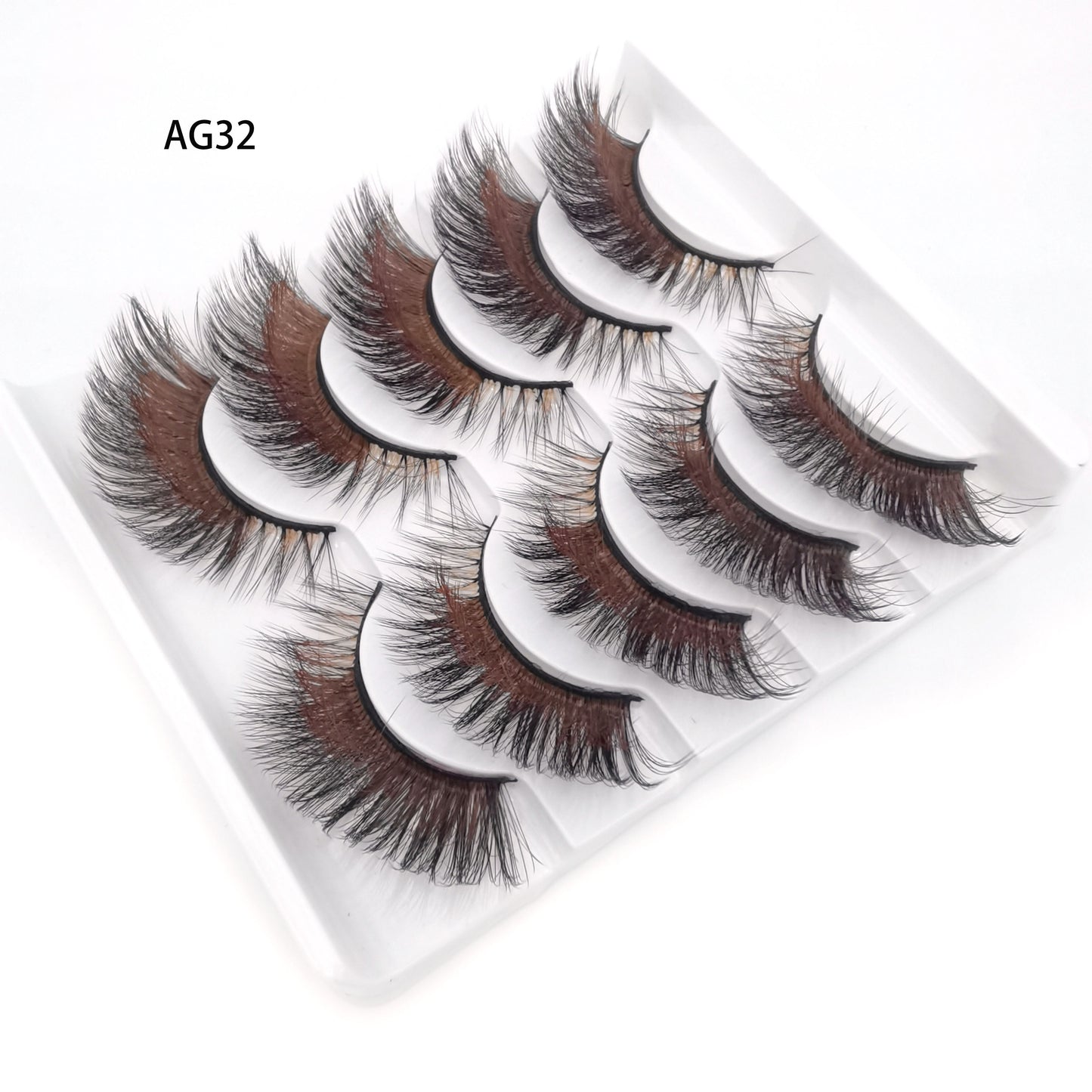 5 pairs 3D Mink Eyelashes Colorful 100% Mink Lashes Gradient Pink Blue Red White False Eyelashes Fluffy Soft Cilias