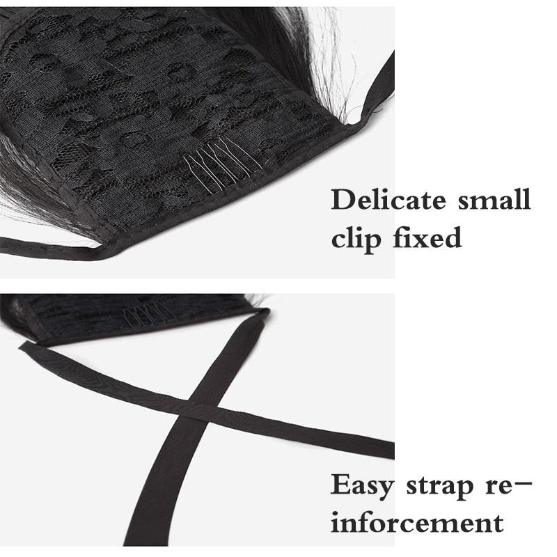Concubine Synthetic Strappy Ponytail Hair Extensions False Tail Natural Hair Clip Horse tail Curly Organic For Women Wig
