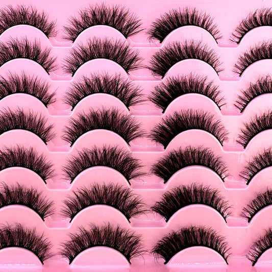 False Eyelashes 2/14Pairs 3D Mink Lashes Natural Volume Dramatic Fake Eyelash Extension Faux Cils