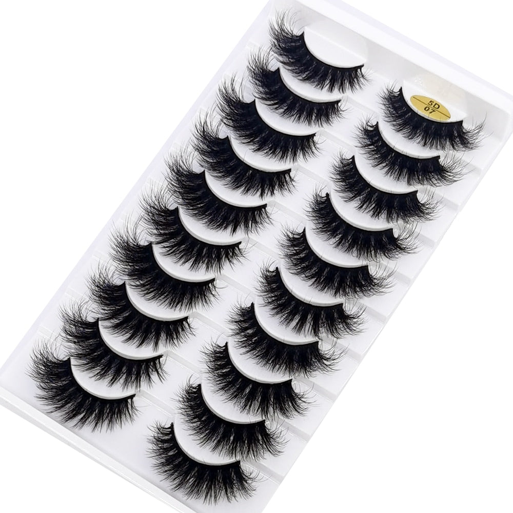 10 Pairs 3D Mink False Eyelashes Natural/Thick Eye Lashes  Fluffy Russian eyelahses Reusable
