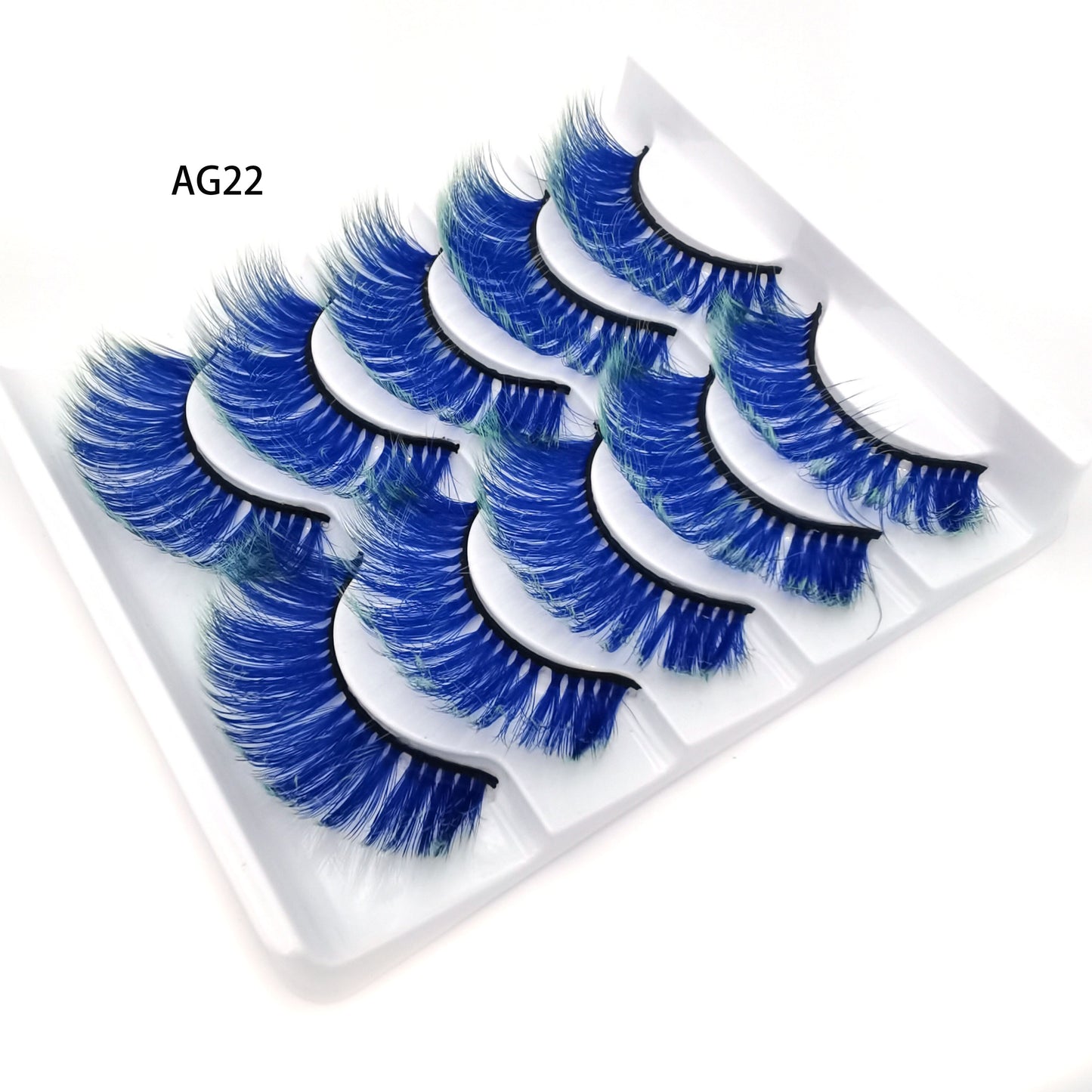 5 pairs 3D Mink Eyelashes Colorful 100% Mink Lashes Gradient Pink Blue Red White False Eyelashes Fluffy Soft Cilias
