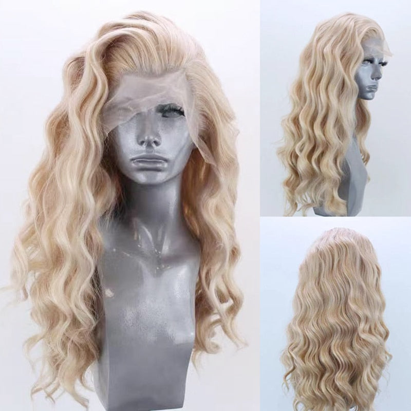 Synthetic Lace Front Wig Body Wave Blue Wig for Women Natural Hairline Black Wigs Daily Use Cosplay Wig