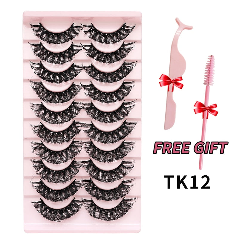 Russian Strip Lashes 25mm 3D Mink Volume Fluffy Natural False Eyelashes Thick Dramatic Mink Eyelashes
