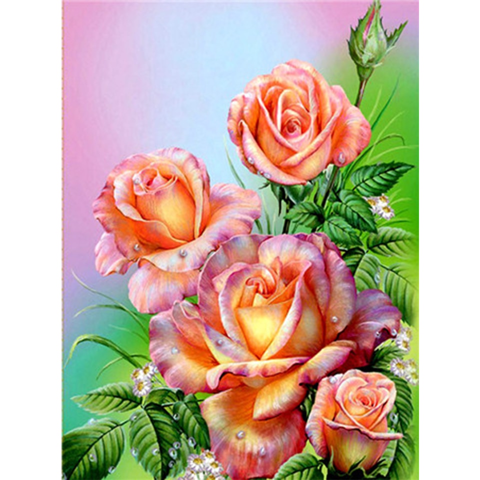Diamond painting 5D Flower Diamond Mosaic Full Round Diamond  Embroidery DIY Rhinestone Cross stitch Home Decor Diamond painting