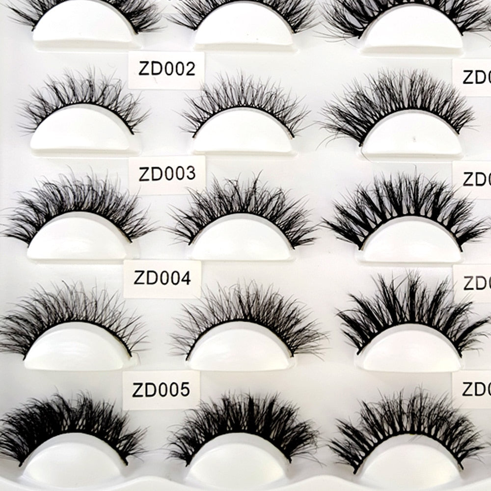 10Pairs Maquiagem Short Natural Mink Lashes Fluffy Wispy Eyelashes Volume 12mm-15mm False Eyelashes