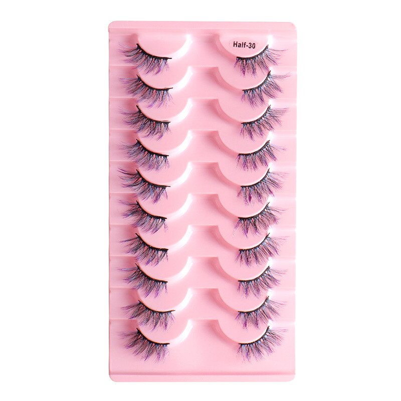 10pairs Half/full eye Mink Eyelashes Clear Band Eyelashes Crisscross Transparent Band False Eyelashes Dramatic Lashes Upper Lash